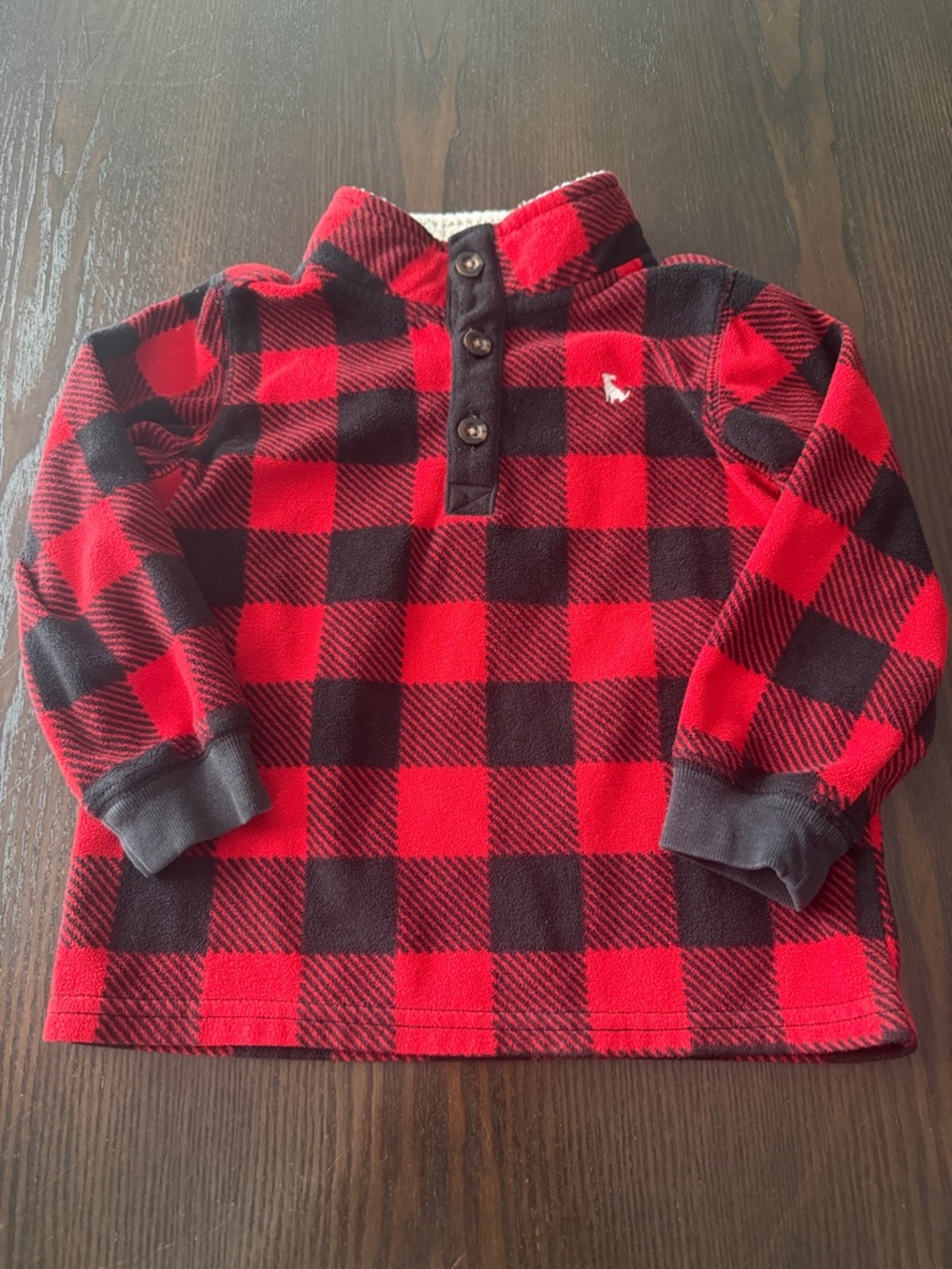 Carter's Red and Black Buffalo Plaid Henley Pullover Sweatshirt